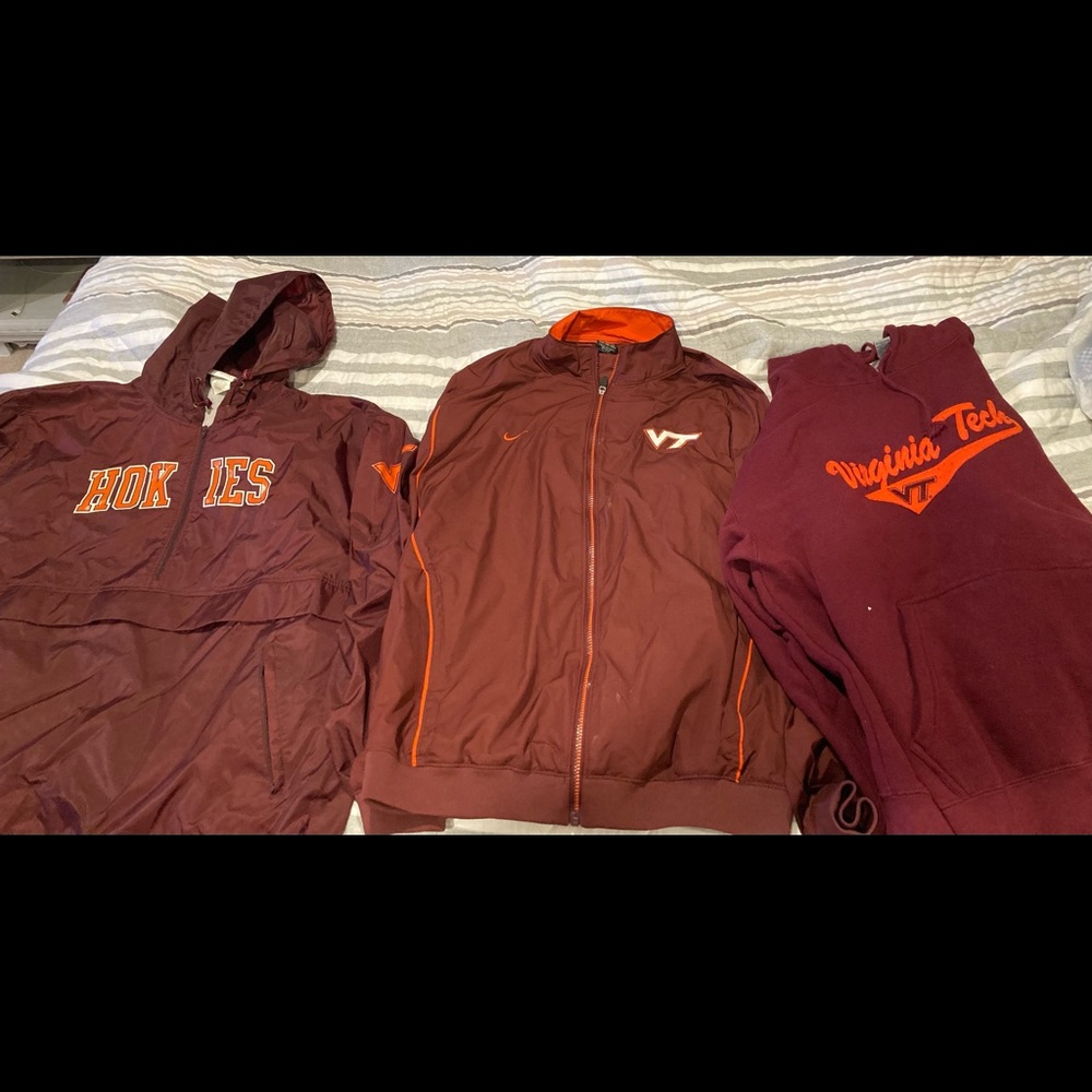 Virginia Tech Jackets and Sweatshirt. Nike and Champion. XL and Large